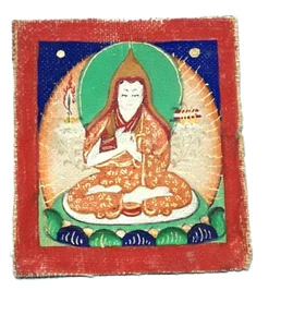 Antique Tsakli miniature Tangka on Cloth of a Monk - Picture 1 of 4
