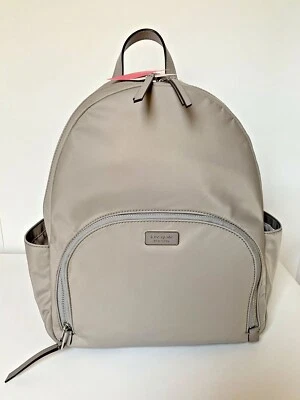 Kate Spade Dawn Large Backpack Laptop Grey Nylon $299 Brand New Tags 100% Athntc - Image 1 of 4