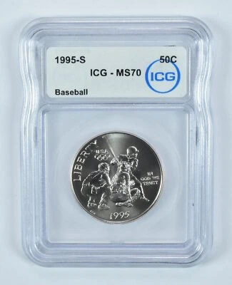 1995-S Olympic Baseball Commemorative Half Dollar MS70 ICG - Image 1 of 4