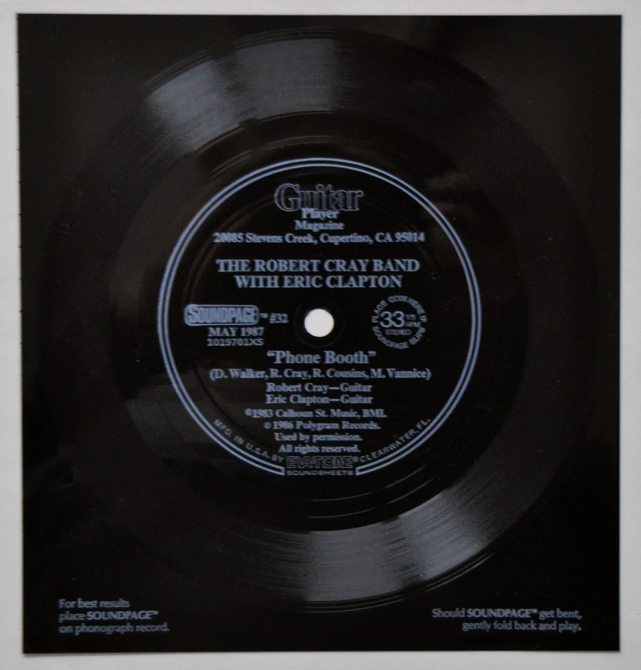 The Robert Cray Band with Eric Clapton - Phone Booth - rare 7" Flexi Disc - Bild 1 von 1