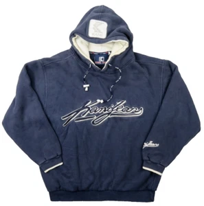 Vintage 90er Karl Kani Jeans Hoodie Tupac Hip Hop Pullover Blau Schriftzug Logo Herren L - Bild 1 von 10