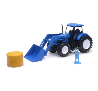 G Scale New Holland Front Loader Farm Tractor & bale with Man Figure, Scenics - Image 1 of 4