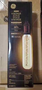 GE Vintage Style LED T20 Light Bulb Amber Glass Warm Candle 40W 6.5W 350 Lumens - Picture 1 of 5