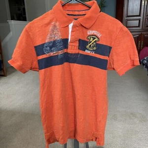 Aeropostale 1987 Men's Size S Orange Short Sleeved Polo Rugby F.C. Shirt - Picture 1 of 4