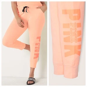 VS VICTORIAS SECRET PINK SKINNY JOGGER LEGGING SWEAT PANT TIGHT PEACH AURA S - Picture 1 of 7