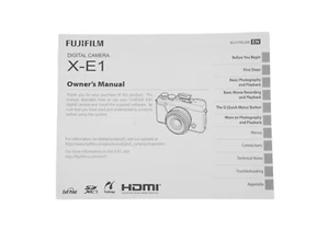 Fujifilm X-E1 Owner's Manual libretto di istruzioni xe1 inglese ENG - Bild 1 von 1