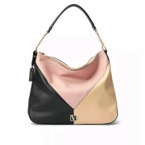 NWT Victoria’s Secret The Victoria Hobo Bag Blush ColorBlock Shoulder Bag $78 - Picture 1 of 20