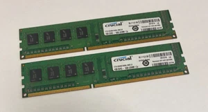 8GB (2 x 4GB) Kit Crucial CT51264BA160BJ.M8FJD PC3-12800U DDR3 Computer Memory - Picture 1 of 4