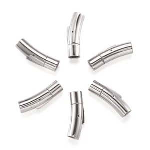 10sets Stainless Steel Bayonet Clasps Barrel Curved Column Clasps 9x30mm - Picture 1 of 6