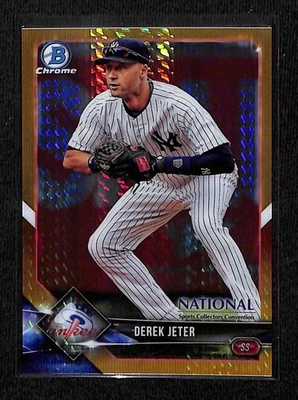 2018 Bowman Chrome National Convention Gold Refractor #BNR-DJ Derek Jeter 46/50 - Image 1 of 2
