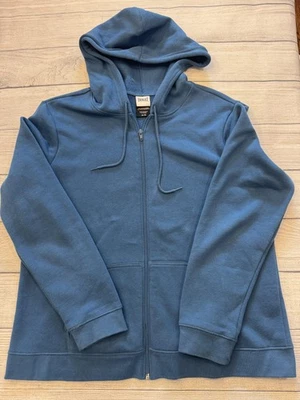 Мужская толстовка с капюшоном Everlast Sport очень большая синяя на молнии с карманами на шнурке с кенгуру - Изображение 1 из 4