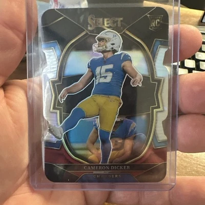 2022 Panini Select - Concourse Cameron Dicker #16 Red & Blue Prizm Die-Cut (RC) - Image 1 of 2