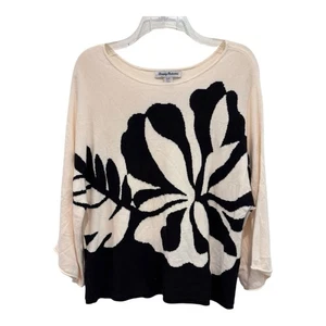 Suéter Tommy Bahama Mujer Pequeño Floral Crema Negro Mezcla Cachemira Pullover - Imagen 1 de 10