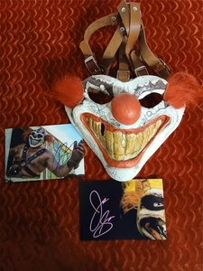 GEDREHTE METALL SÜSSZAHN BÖSE CLOWN MASKE + FOTOS - HALLOWEEN KOSTÜM DEKO - Bild 1 von 5