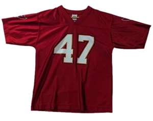 Tampa Bay Buccaneers John Lynch #47 NFL Youth Large 14-16 Jersey Red VTG - Picture 1 of 14