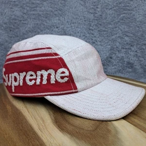 Gorra Supreme Gorra Correa Trasera Blanca Roja Rafia Tejida Logo Gorra Campamento Monopatín Para Hombres - Imagen 1 de 10