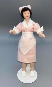 MINIATURE DOLLHOUSE 1:12 SCALE PORCELAIN DOLL-1950'S WAITRESS - PT31 - Picture 1 of 3