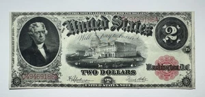 1917 $2 Dollar Large Size Legal Tender Bracelet Banknote FR. 60 - Picture 1 of 2