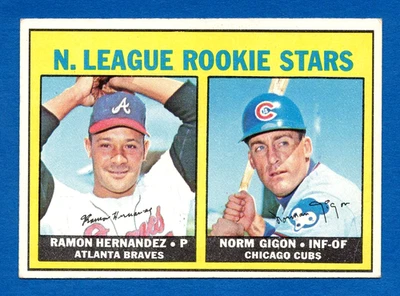 Tarjeta de novato 1967 Topps #576 Ramon Hernandez/Norm Gigon -- Light Wrinkle Foto 1 de 2