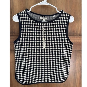 NWT Max Studio Houndstooth Tank Top Blouse Sleeveless Professional Size XS - Picture 1 of 7