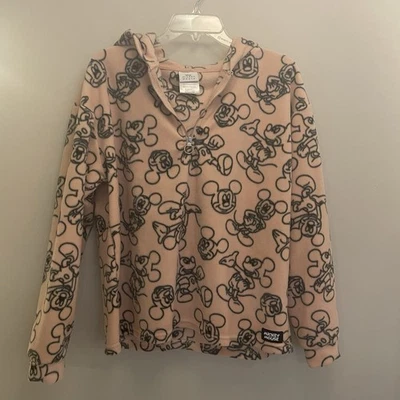 Moletom com capuz Disney Mickey Mouse de lã com zíper rosa juvenil GG (15/17) - Imagem 1 de 4