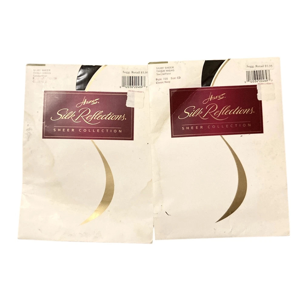Paquete de 1 CD clásico azul marino #720 vintage Hanes Silk Reflections talla hasta el muslo Foto 1 de 1
