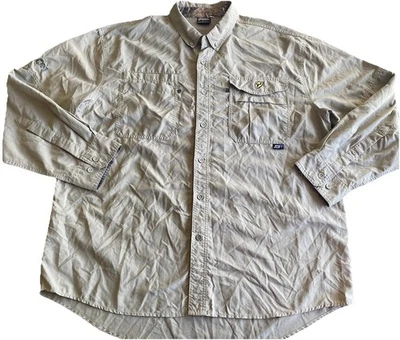 Scent Blocker Recon Long Sleeve Button Down Hunting Shirt Nylon Shell Beige XL - Image 1 of 4