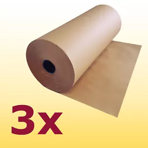 3 Rollen Schrenzpapier braun Packpapier 50 cm breit x 250 lfm 80gm² 10kg/1Rolle - Bild 1 von 3