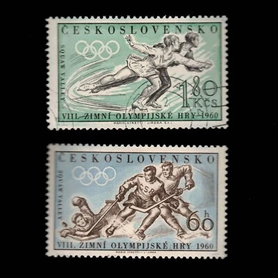 Checoslovaquia, Scott 965-966, 8º Juegos Olímpicos, 1960, usado Foto 1 de 2
