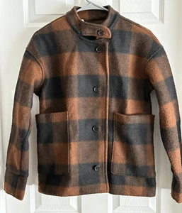Abrigo chaqueta a cuadros Banana Republic para mujer Cinnamon & Spice Buffalo talla XS NUEVO - Imagen 1 de 9