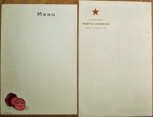 Champagne Leon Chandon & Moet PAIR 1920s French Advertising Menus - Picture 1 of 1