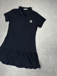 Moncler Midi Logo Dress Polo Shirt Kids Girls 140 cm (10 Years)  Navy Blue - Picture 1 of 18