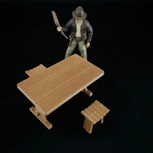 Table and 2x Chairs for Marion's Bar (The Raven) 3.75 in (1:18) Figure Diorama - Picture 1 of 5