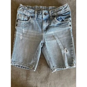 Mossimo Jean Shorts Girls Size Medium 7/8 Adjustable Waist Band Distressed - Picture 1 of 5