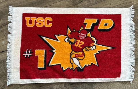 Vintage USC SOUTHERN CAL Trojans Football Theme Hand Towel 14x24 #32 OJ Simpson Cover