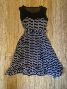 Effies Herz Kleid Damen XS Vintage Car Print Ärmellos Retro Fit Flare - Bild 1 von 1
