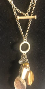 Vintage Modeschmuck Halskette goldfarben & Rauchquarz - Bild 1 von 3