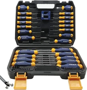 Magnetic Screwdriver Set 66-Pc S2- Alloy Tool Steel Includes Slotted Phillips - Picture 1 of 6