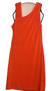 Calvin Klein Orange Strappy Sleeve Dress, Size 12, Lined, Preowned - excellent - Picture 1 of 7