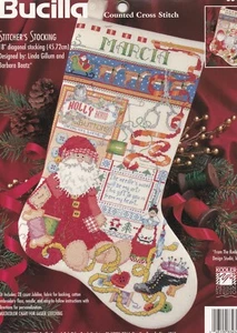 Bucilla STITCHER'S STOCKING Cross Stitch - CHART ONLY - Picture 1 of 1