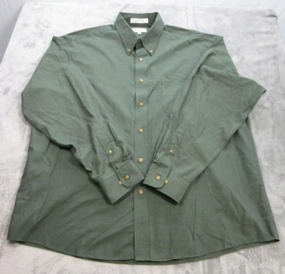 Camisa de vestir Enro para hombre talla XXL 2XL popelina sin hierro larga Slv verde preppy Foto 1 de 4