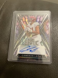 2023 Leaf Exotic Cameron Latu Auto #2/2 Rookie Dragon Prismatic Ssp MINT