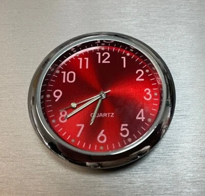 Mini Red Dial Car Clock, Stick-On Quartz Clocks Fit For Dashboard/ Home/ Boat - Image 1 of 4