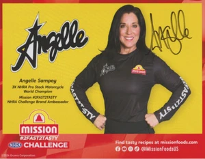 Tarjeta de héroe 2024 firmada por Angelle Sampey Mission Foods 2Fast2Tasty NHRA - Imagen 1 de 2
