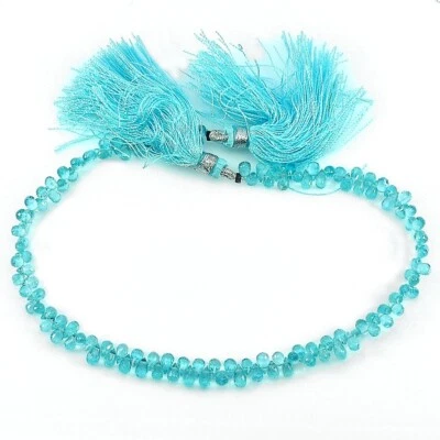 	Briolette Natural Paraiba Color Apatita 49,90 Ct. Con Brilled 5,7 x 3,1 Mm. Foto 1 de 4