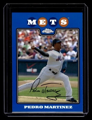 2008 Topps Chrome Blue Refractor #117 Pedro Martinez Mets HOF - Image 1 of 2