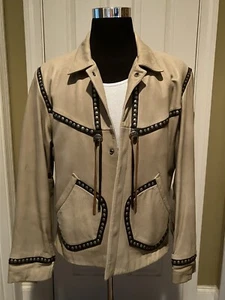 Vintage Scully Silver Studded Mens Jacket EX++ Size 44 - Picture 1 of 8