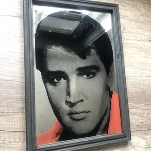Spiegelbild Elvis Presley Vintage Holzrahmen 33 x 23 cm - Bild 1 von 6