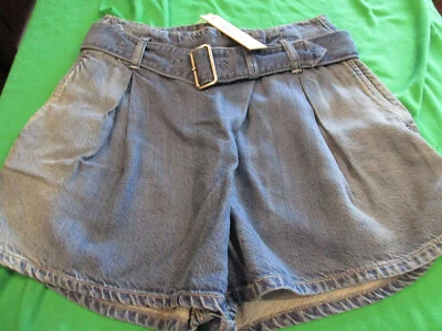 NUEVO CON ETIQUETAS $198 Diesel Pantalones Cortos Janit Para Mujer Envoltura a Presión Frontal Cintura Alta Denim Talla EU 24 Foto 1 de 3