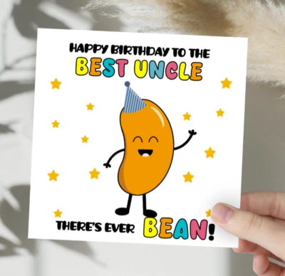 LAUGHING LEMON PRINTS Uncle Birthday Card Funny Bday Kids Humour Joke Banter Cheeky Kids For Him WG